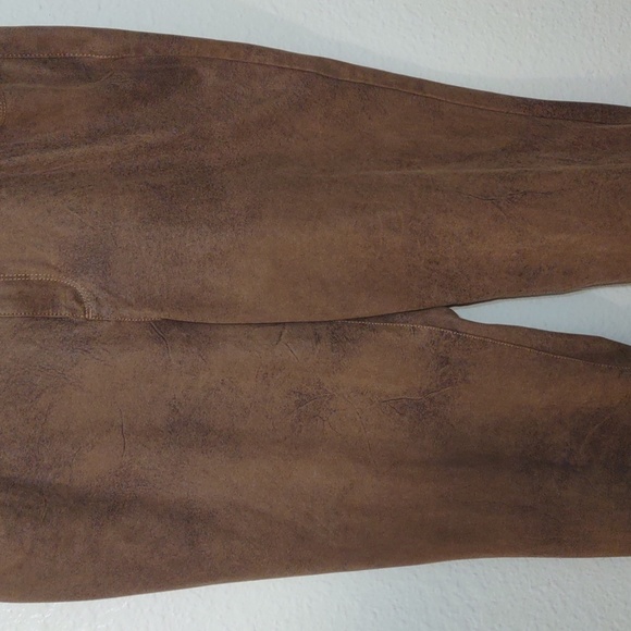 SLIGHTLY USED CHICO'S SUEDE-LOOK PANTS COLOR BROWN SIZE 12R-2R - Picture 3 of 12